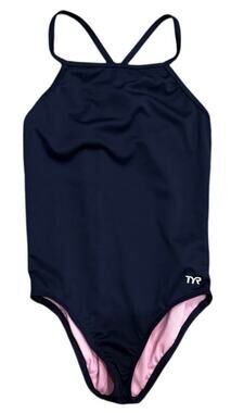 TYR Durafast Elite Girls One-Piece Swimsuit Navy NWT XL 14/16 Chlorine Proof